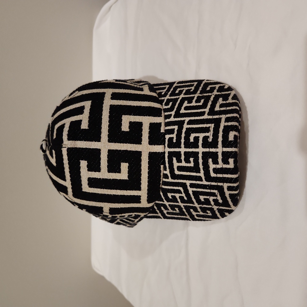 Balmain monogram  baseball  cap black and ivory